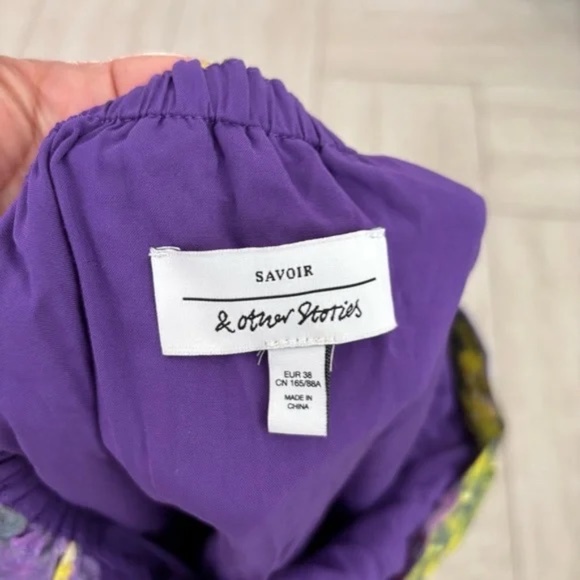 & OTHER STORIES Savoir Printed Silk Bow-Detailed Multi-Color Midi Dress - Picture 11 of 12